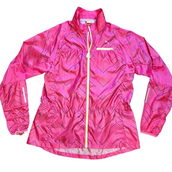 PUMA Wind Cell running jacket pink windbreaker size L - Picture 1 of 9